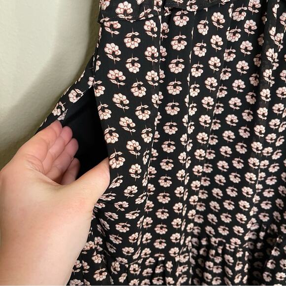 NEW J.Crew Factory Ruffle V-neck Mini Dress in Blue White Floral 0 - Picture 5 of 11